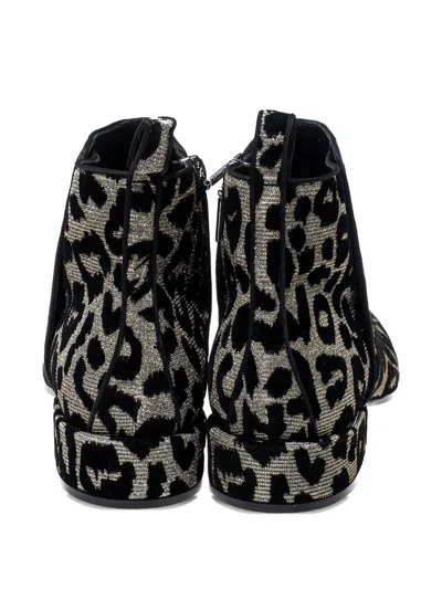 Pre-owned Dolce & Gabbana Leopard-print Velvet Boots