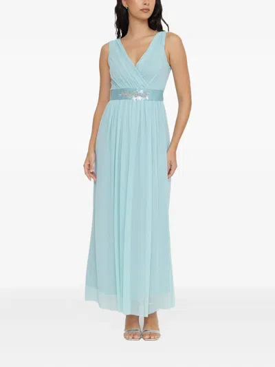 Pennyblack Crystal-embellishment V-neck Maxi Dress In Blue