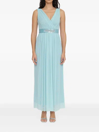 Pennyblack Crystal-embellishment V-neck Maxi Dress In Blue