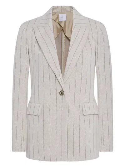 Rosetta Getty Pinstripe Peak Lapel Jacket In Gray