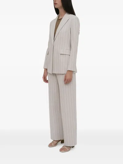 Rosetta Getty Pinstripe Peak Lapel Jacket In Gray