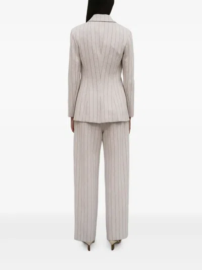 Rosetta Getty Pinstripe Peak Lapel Jacket In Gray