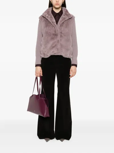 Herno Resort Jacket In Faux Mink Fur In Brown