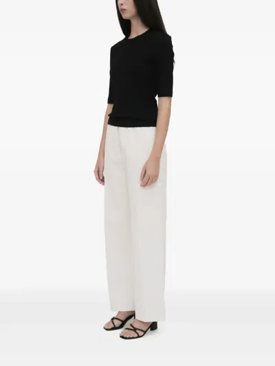 Rosetta Getty Elasticated Waistband Trousers In White