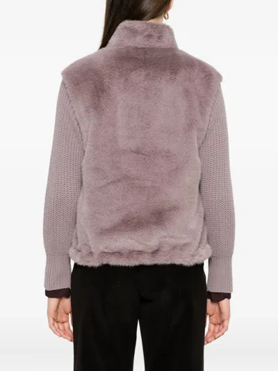 Herno Resort Jacket In Faux Mink Fur In Brown