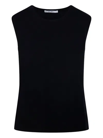 Max Mara Sleeveless Knitted Vest In Black