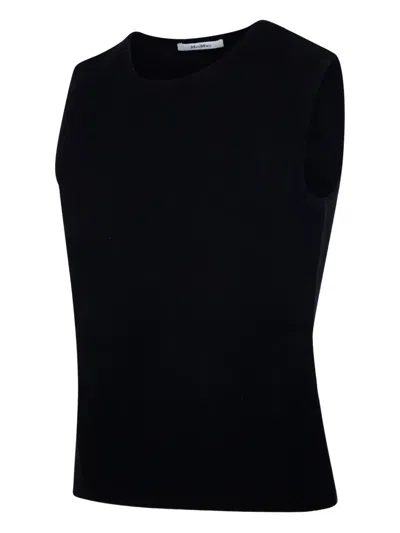 Max Mara Sleeveless Knitted Vest In Black