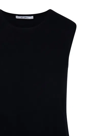 Max Mara Sleeveless Knitted Vest In Black