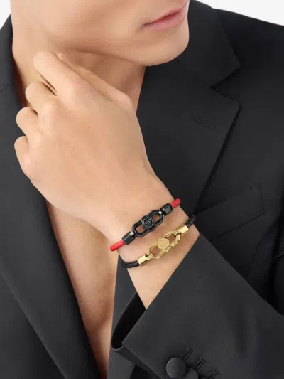 Philipp Plein Leather Clasp Bracelet