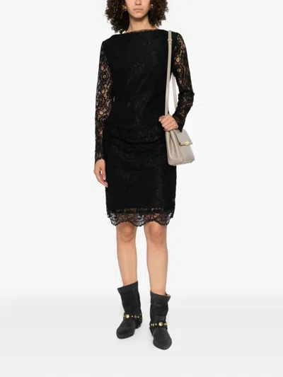 Chiara Boni La Petite Robe Lace Long-sleeve Midi Dress