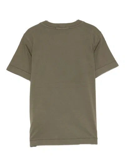 Stone Island Compass-patch Cotton T-shirt In Brown