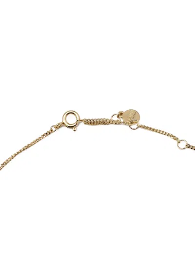 Pre-owned Fendi Karligraphy-pendant Necklace In Gold