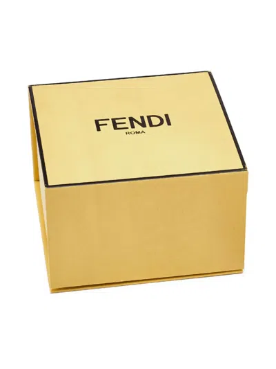Pre-owned Fendi Karligraphy-pendant Necklace In Gold