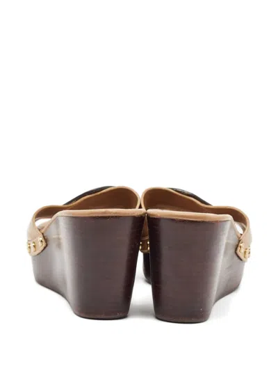 Pre-owned Tory Burch  Patent Leather Wedge Sandals
