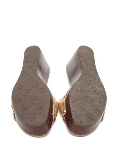Pre-owned Tory Burch  Patent Leather Wedge Sandals