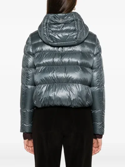 Herno Hooded Quilted Jacket In Blue