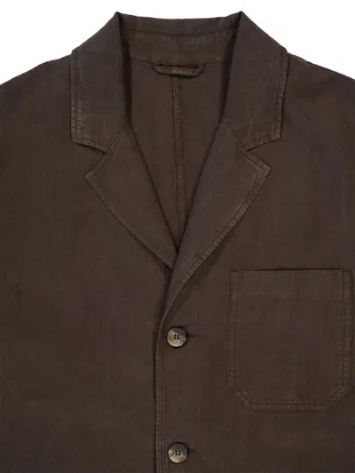 Frescobol Carioca Three-button Linen Blazer In Brown