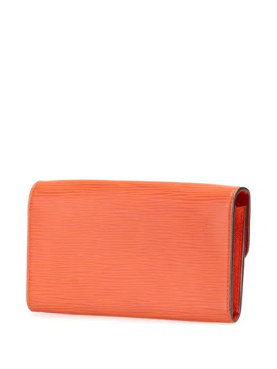Pre-owned Louis Vuitton 2014 Epi Emilie Wallet Long Wallets In Orange