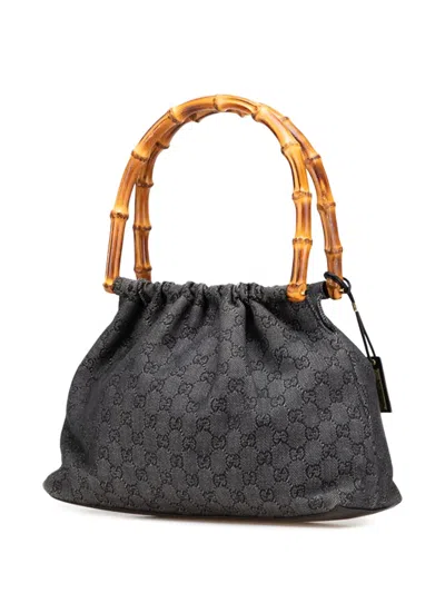 Pre-owned Gucci 2000-2015 Gg Denim Bamboo Handbag