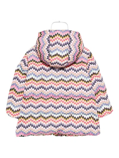 Missoni Chevron-pattern Puffer Coat In Multi