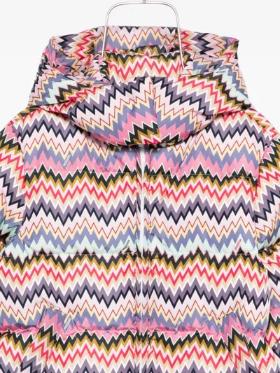 Missoni Chevron-pattern Puffer Coat In Multi