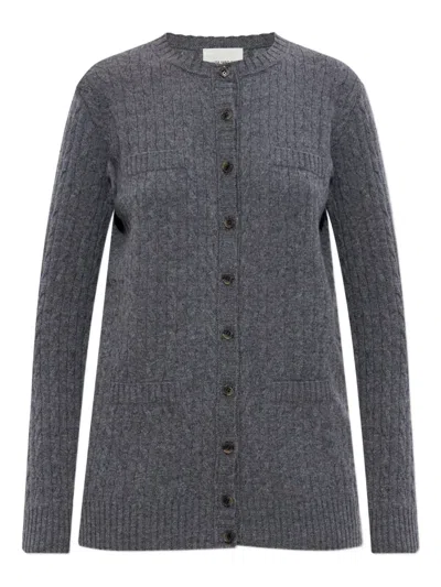 Lisa Yang Cable-knit Cashmere Cardigan In Gray