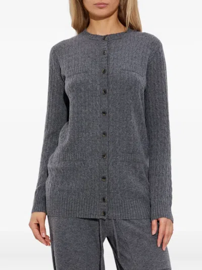 Lisa Yang Cable-knit Cashmere Cardigan In Gray