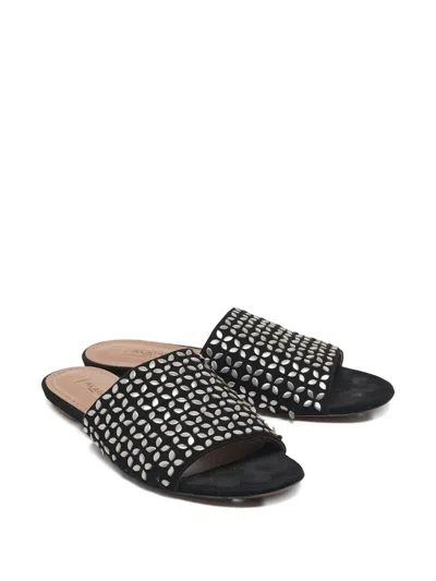 Pre-owned Alaïa Suede Slides In Black