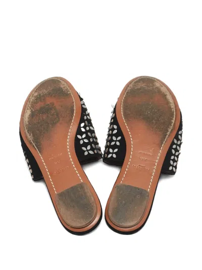 Pre-owned Alaïa Suede Slides In Black