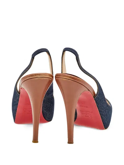 Pre-owned Christian Louboutin 115mm Denim Heeled Sandals