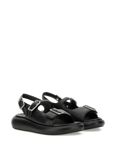 Ash Buckle-detail Platform Sandals In Black