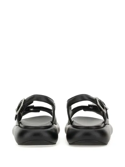 Ash Buckle-detail Platform Sandals In Black