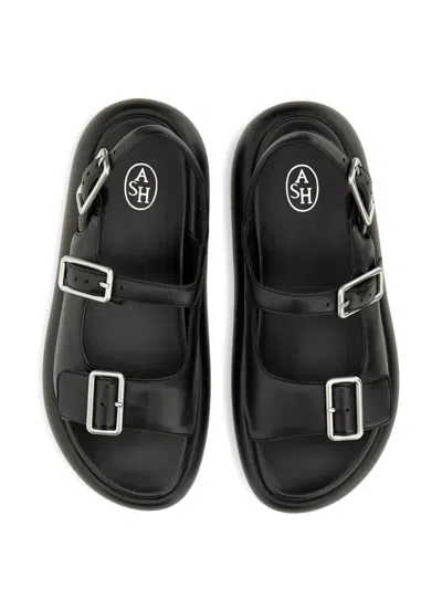 Ash Buckle-detail Platform Sandals In Black