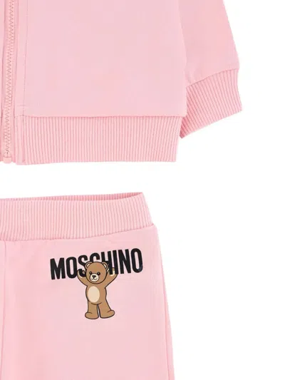 Moschino Teddy-print Tracksuit In Pink