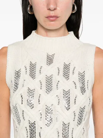 Ermanno Scervino Rhinestone-embellished Sleeveless Top In White