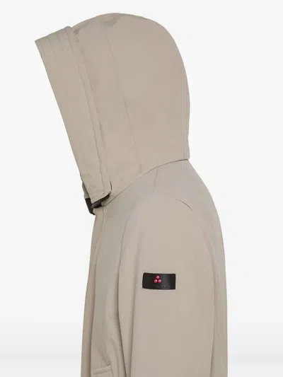 Peuterey Hooded Drawstring Parka Coat In Neutral