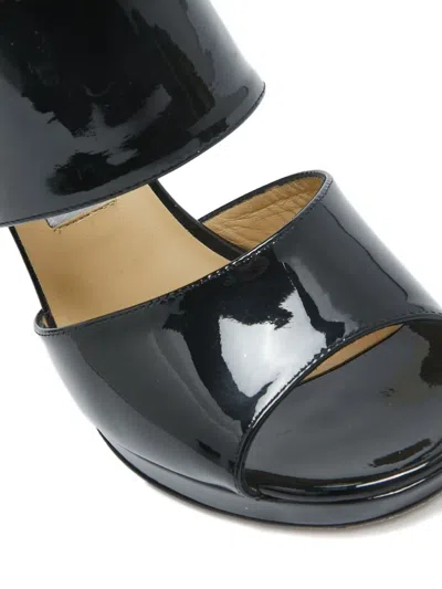Pre-owned Jimmy Choo 2023 120mm Patent Leather Platform Sandals In Black