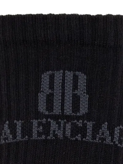 Balenciaga Logo-embroidered Cotton Socks