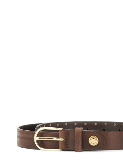 Gianni Chiarini Studded Leather Belt In Brown