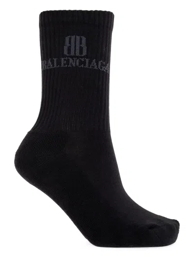 Balenciaga Logo-embroidered Cotton Socks