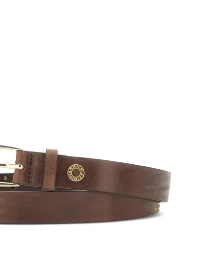 Gianni Chiarini Studded Leather Belt In Brown