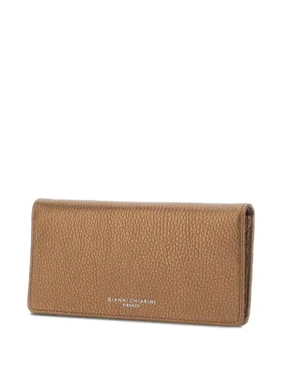 Gianni Chiarini Metallic-finish Leather Wallet In Brown
