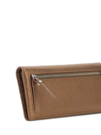 Gianni Chiarini Metallic-finish Leather Wallet In Brown