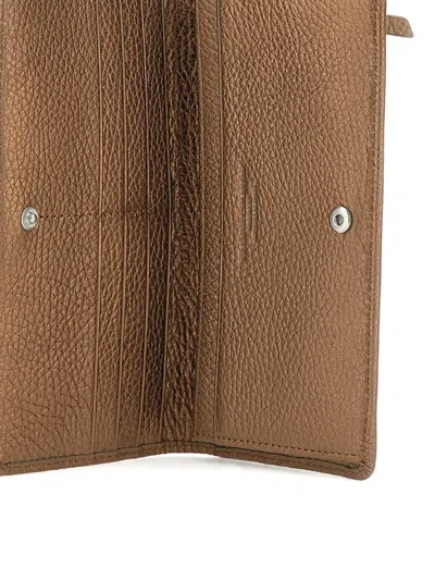 Gianni Chiarini Metallic-finish Leather Wallet In Brown