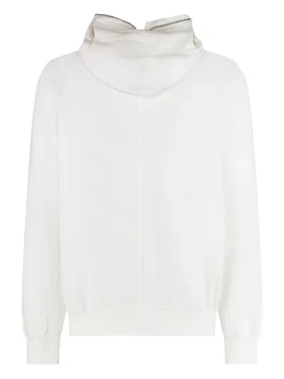 Rick Owens Drkshdw Drkshdw By Rick Owens Cotton Full-zip Sweatshirt In White