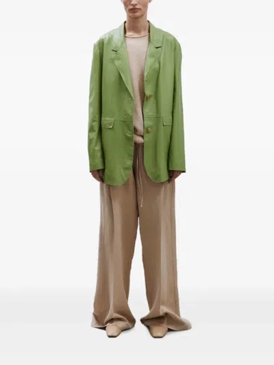 Alysi Single Breasted Long Sleeved Blazer In Green