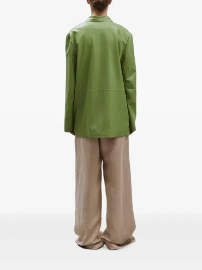 Alysi Single Breasted Long Sleeved Blazer In Green