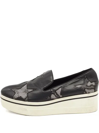 Pre-owned Stella Mccartney Star Platform Sneakers In Black