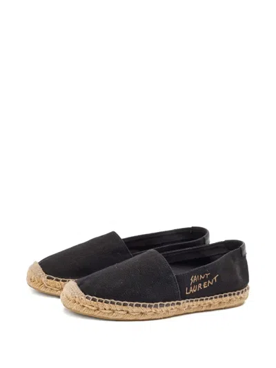 Pre-owned Saint Laurent Logo-embroidered Canvas Espadrilles