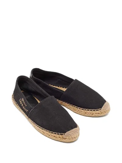 Pre-owned Saint Laurent Logo-embroidered Canvas Espadrilles